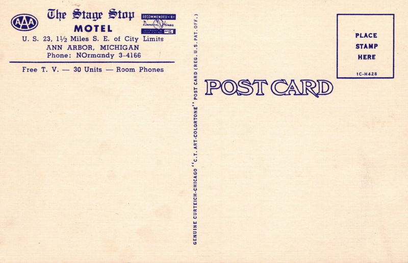 Stage Stop Motel - Old Postcard